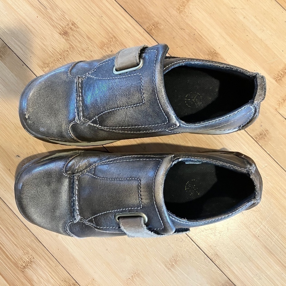 Dr. Martens Brown Leather Hook Loop Strap Hiking Shoes